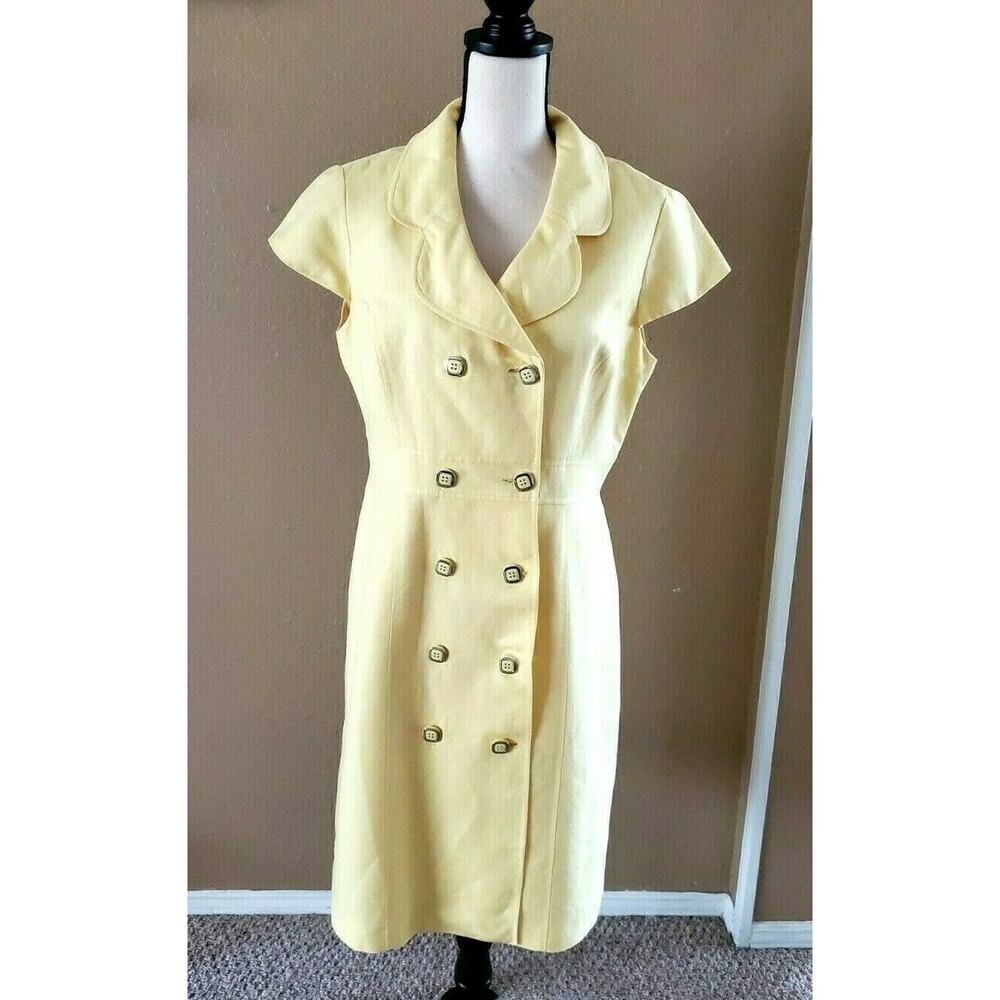 Isabella DeMarco Yellow Linen Dress Sz 10